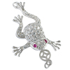 Collierschließe - Frosch mit Strass 1reihig 925 Silber